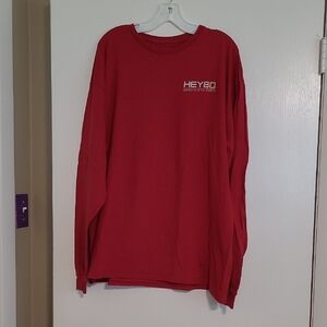 Men's Red Heybo Long Sleeve Shirt, XXL